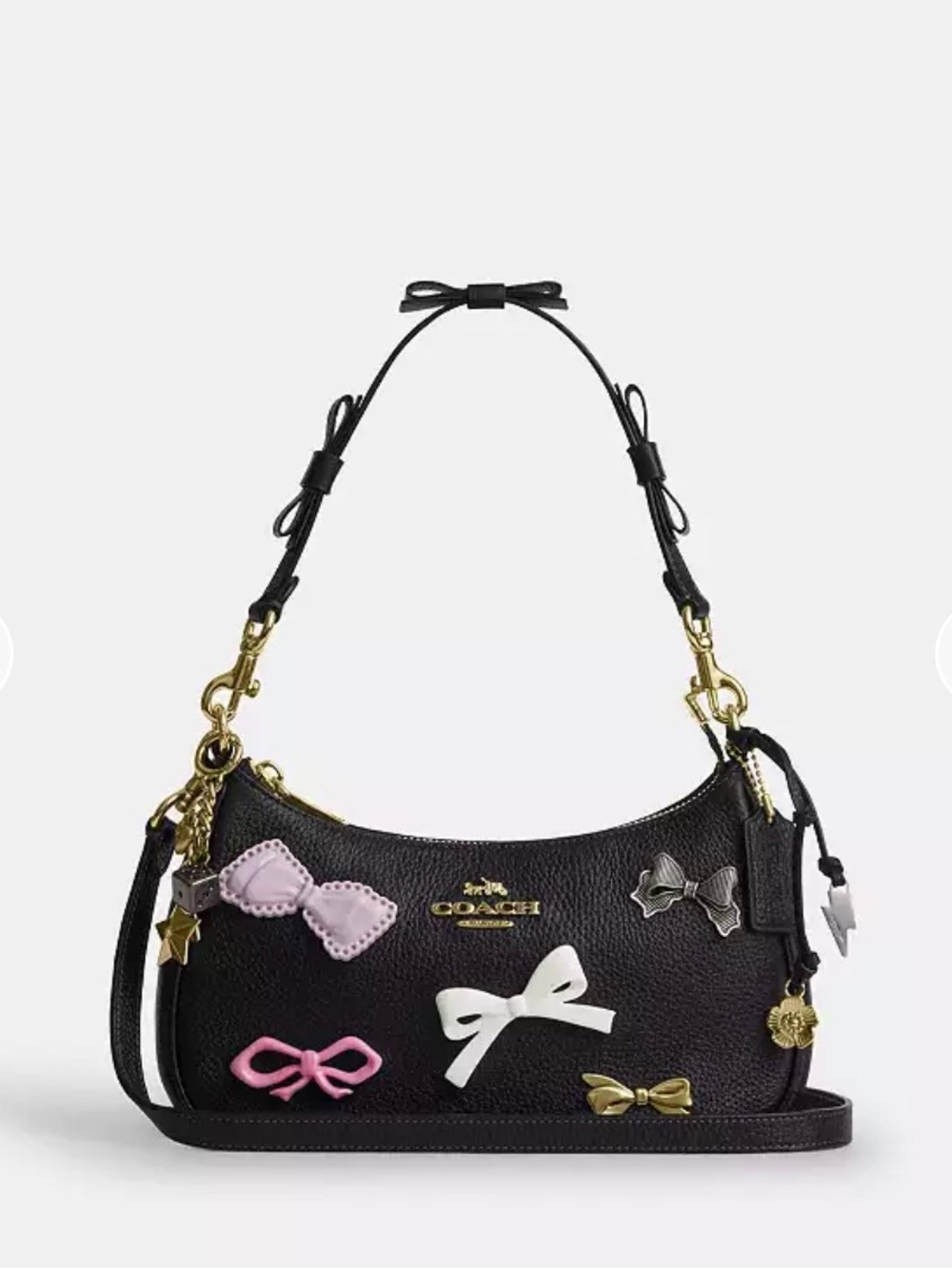 Coach Teri Shoulder BagWith Bows And Charms #CDY93